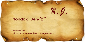 Mondok Jenő névjegykártya